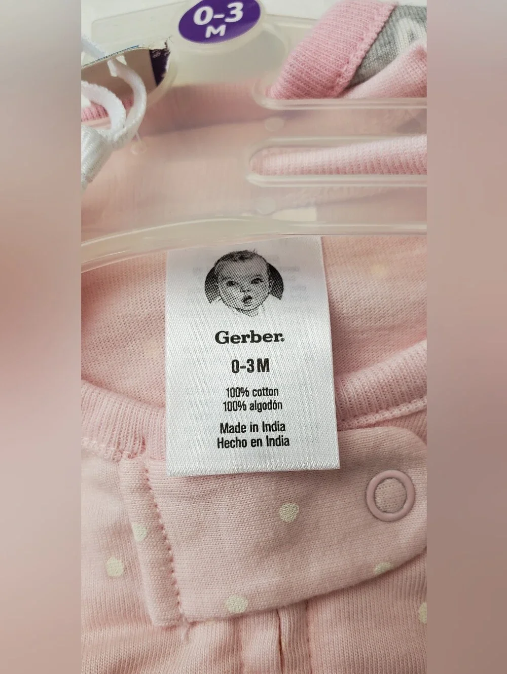 Gerber Sleep N Play Pajamas Baby Girl Size 0-3 Months - 3 Piece Set - NEW